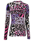 Versace Long Sleeved Top, £130, Clothing, Black/Pink, Viscose, Front view