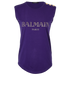 Balmain Button Details Vest, £75, Clothing, Purple, Cotton, Front view