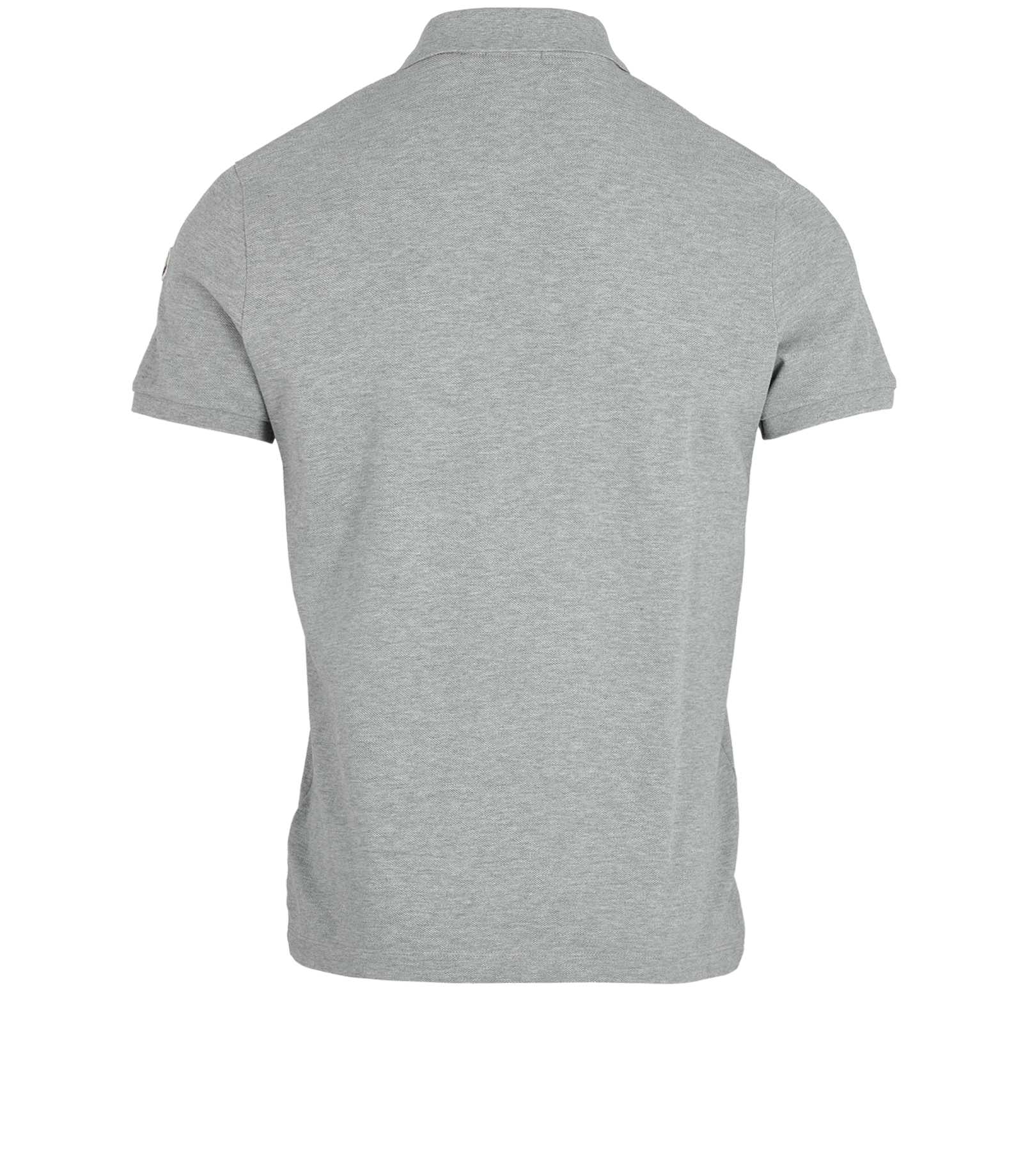 Moncler Logo Patch Short Sleeves Polo Top, &pound;90, Clothing, Grey, Cotton, Back view