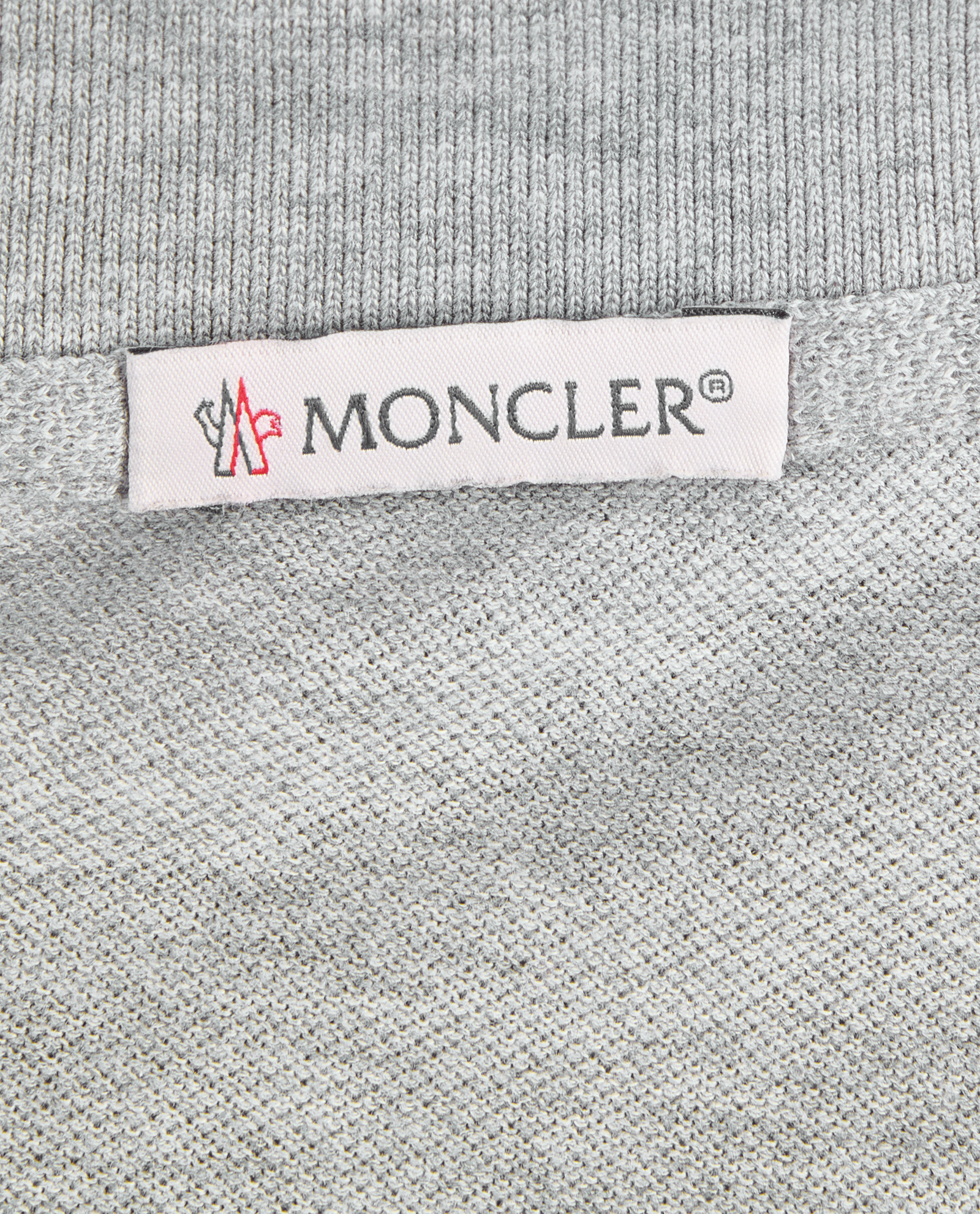 Moncler Logo Patch Short Sleeves Polo Top, &pound;90, Clothing, Grey, Cotton, Other view
