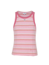 Chanel CC Logo Striped Sleeveless Top, &pound;495, Clothing, Pink, Cashmere/Cotton, Front view