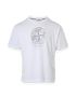 Stone Island Logo Print T-Shirt, &pound;110, Clothing, White, Cotton, Front view