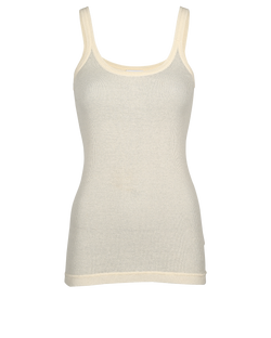 Bottega Veneta Ribbed Tank Top, Cotton, Cream, Sz XS, 4*