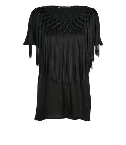 Dolce & Gabbana Fringed Top, £150, Clothing, Black, Silk, Front view