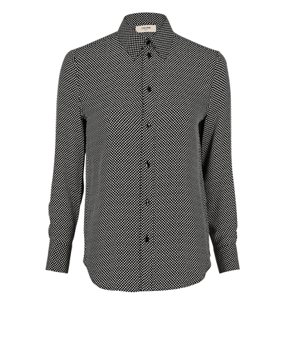 Celine Polka Dot Blouse, &pound;195, Clothing, Black/White, Viscose, Front view