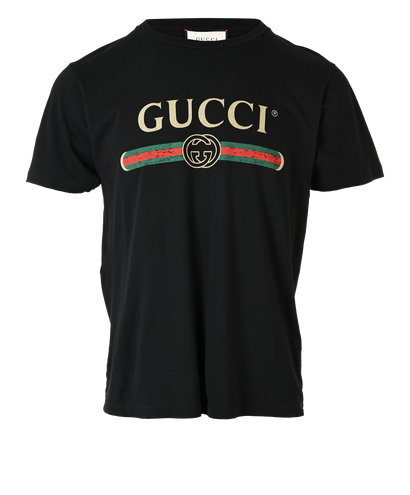 Gucci Distressed T-Shirt, &pound;175, Clothing, Black, Cotton, Front view
