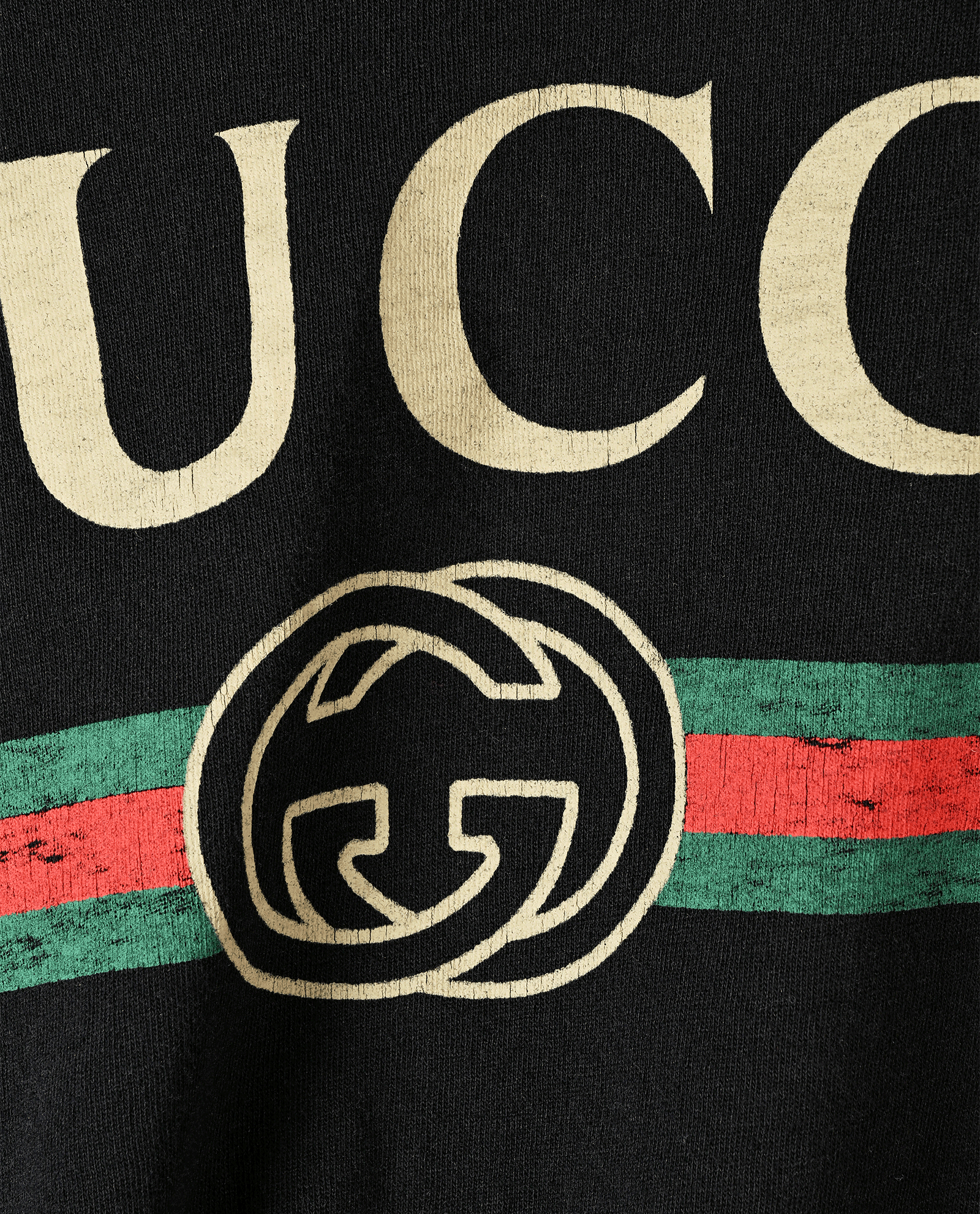 Gucci Distressed T-Shirt, &pound;175, Clothing, Black, Cotton, Other view