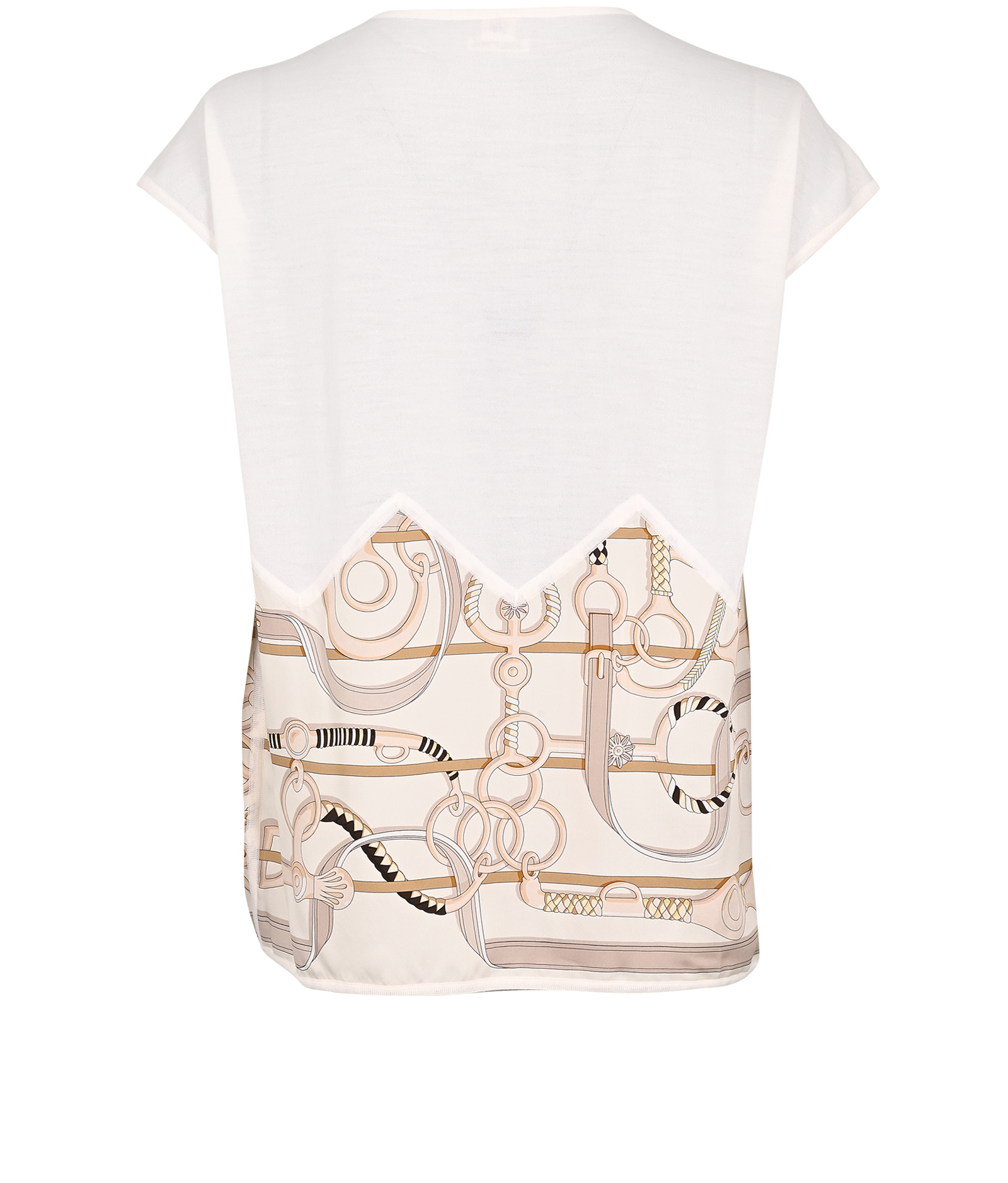 Hermes Print Top, &pound;220, Clothing, Beige/Cream, Silk/Wool, Back view