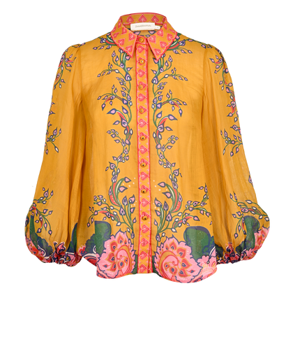 Zimmermann Floral Printed Shirt, £140, Clothing, Yellow, Cotton, Front view