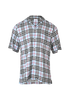Burberry Check Short Sleeves Shirt, £195, Clothing, Blue, Viscose, Front view