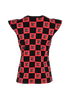 Louis Vuitton Checkered Sleeveless Top, £220, Clothing, Black/Red, Cotton, Back view