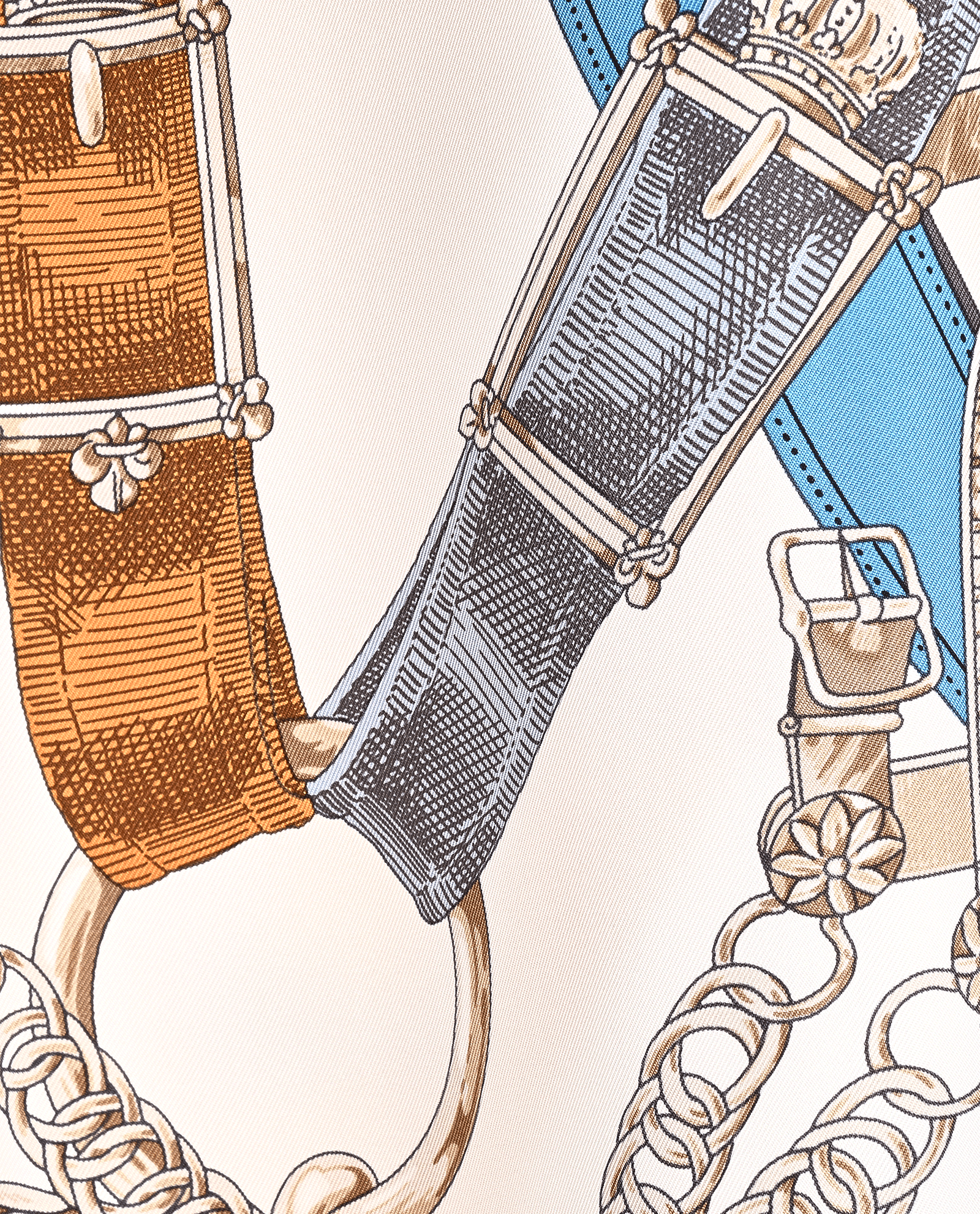 Hermes Long Print Top, &pound;275, Clothing, Blue/White, Cashmere/Silk, Other view