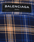 Balenciaga Logo Check Shirt, &pound;230, Clothing, Blue/Brown, Cotton, Other view