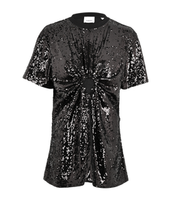 Burberry Sequins Key Hole Top, Cotton, Black, Sz M, 3*