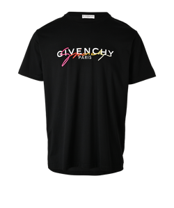 Givenchy Logo T-Shirt, Mens, Cotton, Black, Sz M, 3*