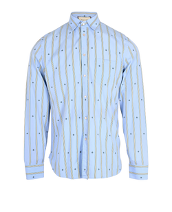 Gucci Stripes Shirt, Mens, Cotton, Blue/Yellow, Sz XXS, 2*