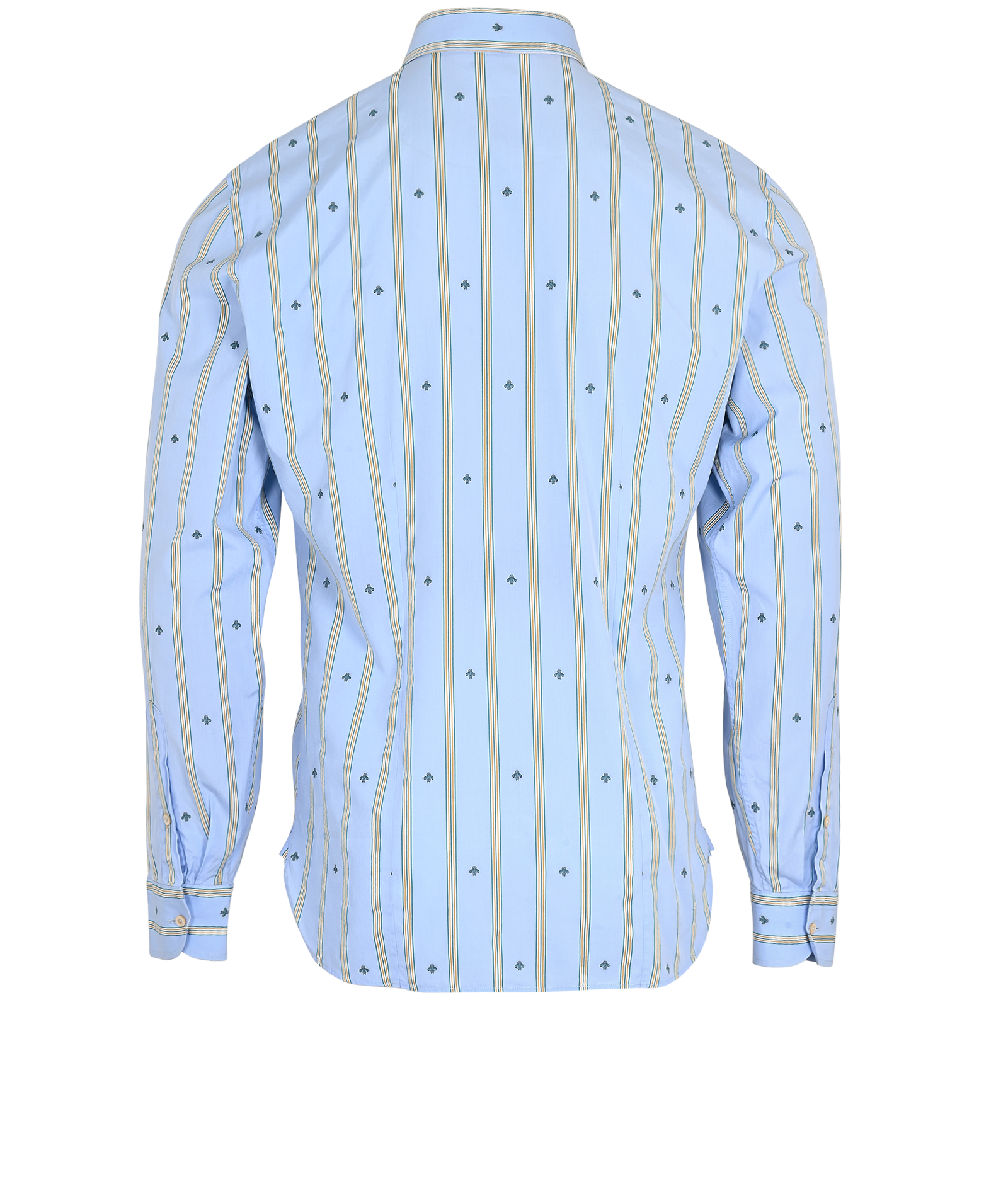 Gucci Stripes Shirt, &pound;195, Clothing, Blue/Yellow, Cotton, Back view