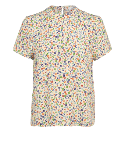 Valentino Short Sleeve Blouse, £95, Clothing, Cream, Silk, Front view