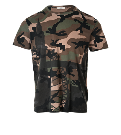 Valentino Camouflage T-Shirt, £80, Clothing, Khaki, Cotton, Front view