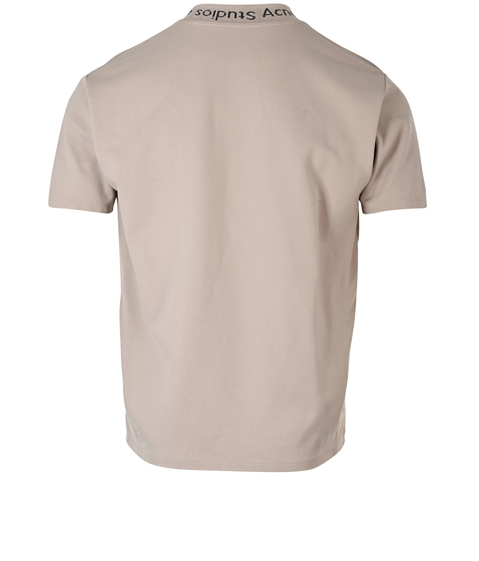 Acne Studios Ribbed Logo Collar T-Shirt, &pound;80, Clothing, Beige, Viscose, Back view