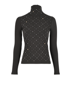 Chanel Pearl Embellished High Neck Top, Viscose, Grey, Uk6, 3*