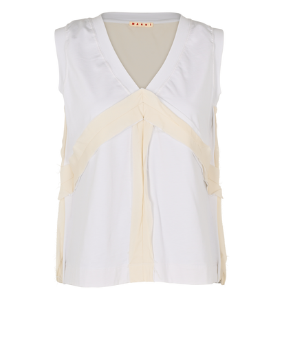 Marni Sleeveless Top, £65, Clothing, White, Cotton, Front view