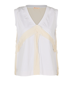Marni Sleeveless Top, Cotton, White, UK8, 2*
