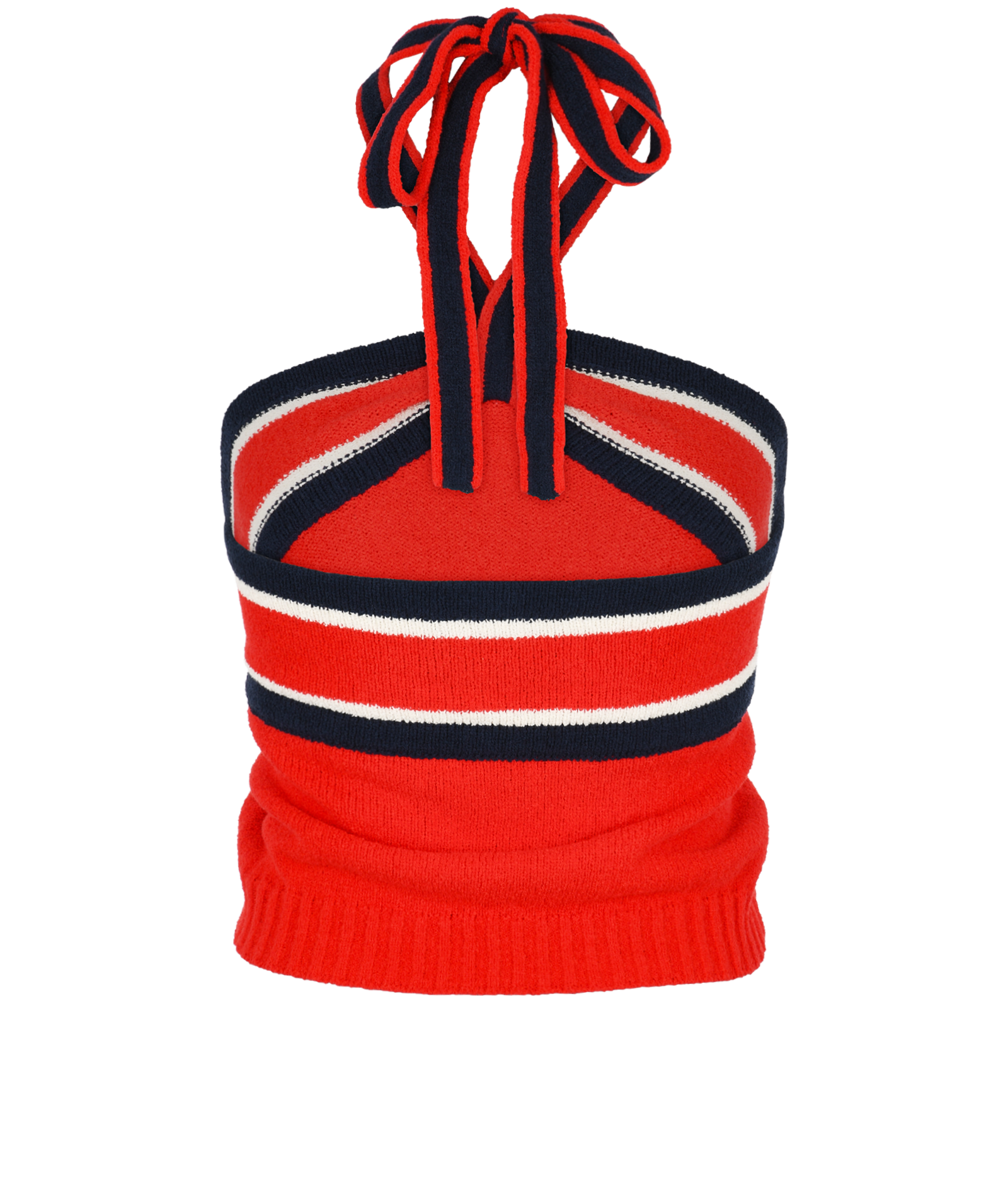 Gucci GG Halterneck Top, &pound;220, Clothing, Blue/Red, Cotton/Polyester (Polymer), Back view