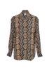 Burberry Snake Print Blouse, &pound;110, Clothing, Brown, Silk, Front view
