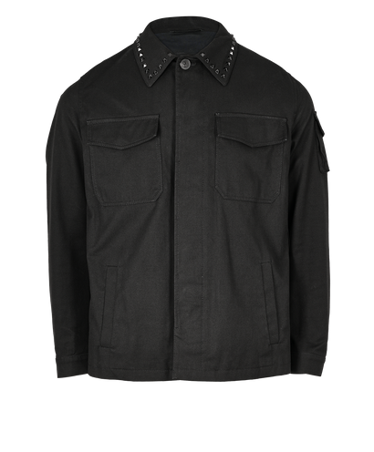 Valentino Rockstud Overshirt, &pound;350, Clothing, Black, Cotton, Front view