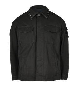 Valentino Rockstud Overshirt, Mens, Cotton, Black, Sz M, 3*