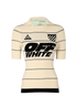 Off-White FW2019 Logo & Stripe Polo Top, &pound;120, Clothing, Cream, Viscose, Front view