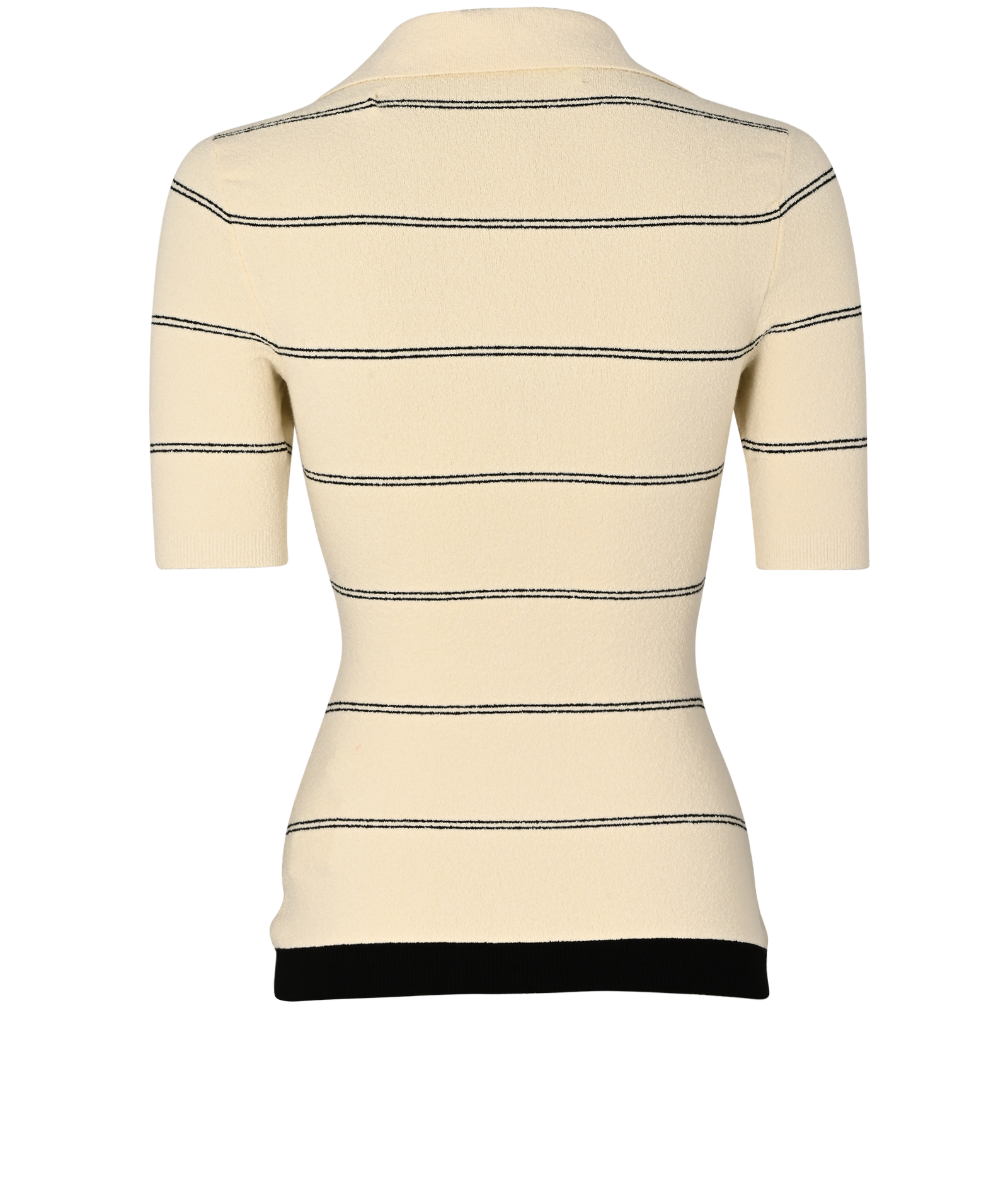 Off-White FW2019 Logo & Stripe Polo Top, &pound;120, Clothing, Cream, Viscose, Back view