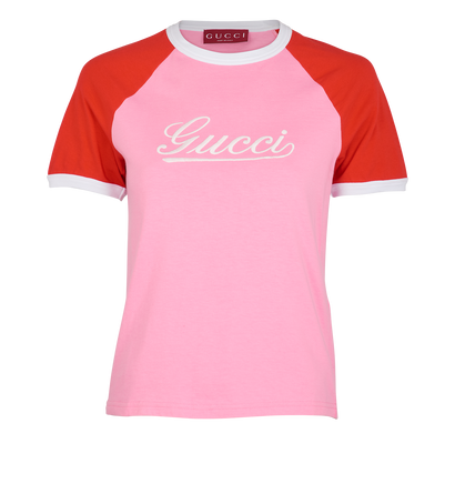 Gucci New 70's Raglan T-Shirt, £195, Clothing, Pink, Cotton, Front view