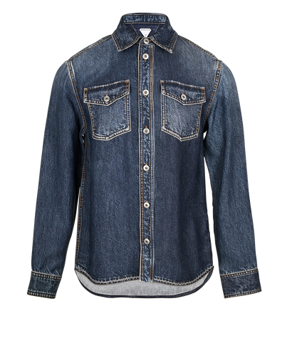 Bottega Veneta Denim Print Shirt, &pound;320, Clothing, Blue, Viscose, Front view