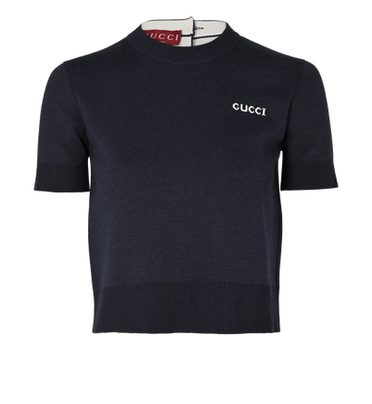 Gucci Short Sleeves Top, £350, Clothing, Blue, Cotton, Front view