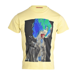 Acne Studios Graphic Oversized T-Shirt, Mens, Cotton, Yellow, Sz XXS, 2*
