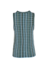 Bottega Veneta Checked Tank Top, &pound;190, Clothing, Black/Blue/White, Linen/Viscose, Back view