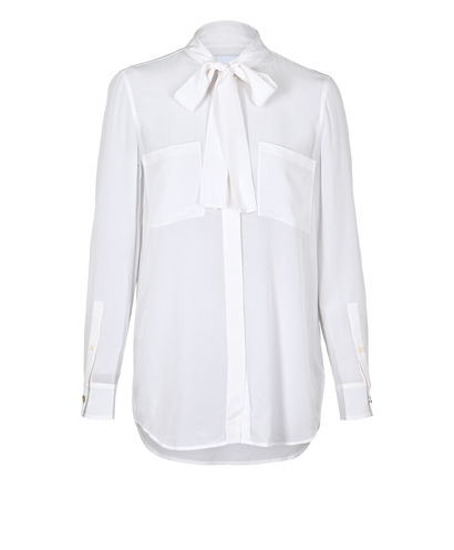 Burberry Bow Tie Blouse, £150, Clothing, White, Silk, Front view