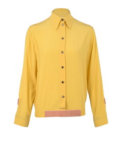 Chanel Velcro Details Shirt, Silk, Yellow, UK 6, 2*