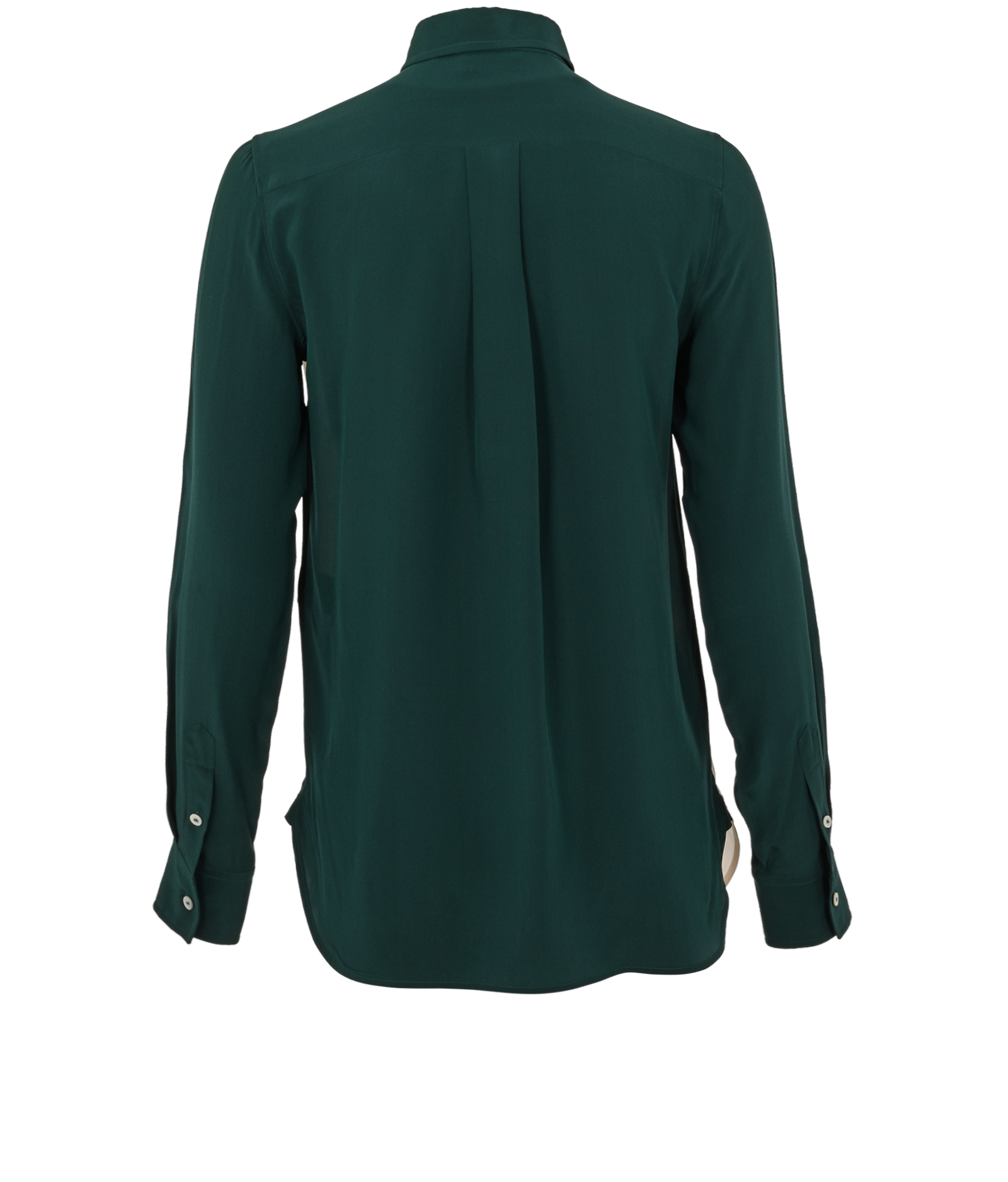 Celine Two-Tone Button-Up Shirt, &pound;150, Clothing, Green/White, Silk, Back view