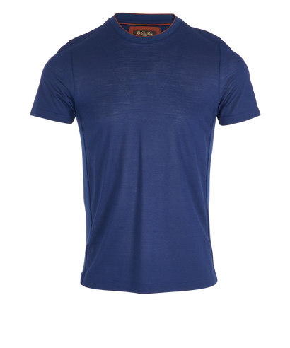Loro Piana Knitted T-Shirt, £120, Clothing, Blue, Wool, Front view