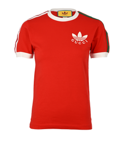 Gucci x Adidas T-Shirt, Cotton, Red, Sz S, 3*