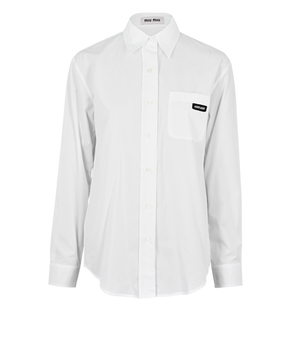 Miu Miu Logo Shirt, £270, Clothing, White, Cotton, Front view