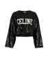 Celine Logo Sequin Cropped Top, £550, Clothing, Black, Cotton, Front view