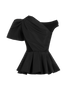 Alexander McQueen Asymmetric Peplum Top, &pound;195, Clothing, Black, Cotton/Polyester (Polymer), Back view