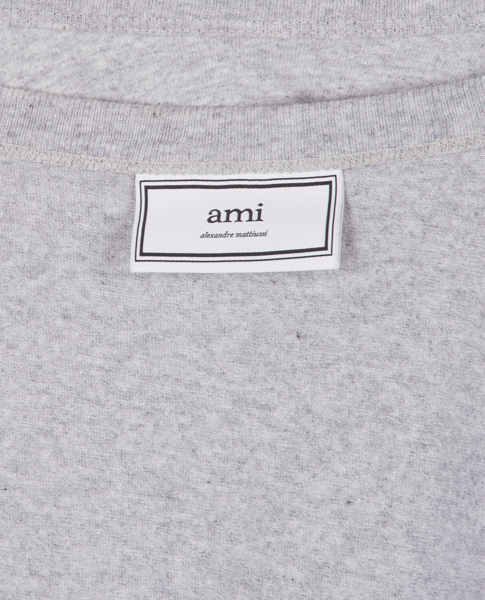 Ami Paris Logo Print T-Shirt, &pound;50, Clothing, Grey, Cotton, Other view