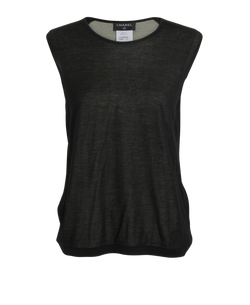Chanel CC Knit Vest, Cashmere/Silk, Black, UK14, 2*