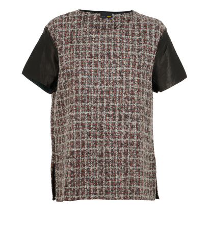 Fendi Leather Flap T-Shirt, &pound;90, Clothing, Grey, Wool, Front view