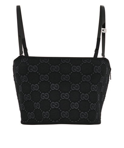 Gucci GG Bandeau Top, £250, Clothing, Black, Viscose, Front view